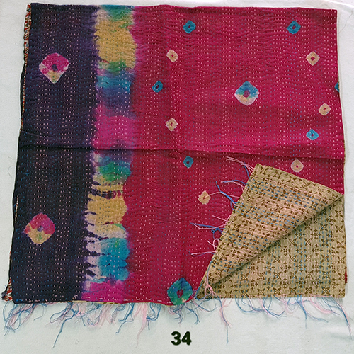 Vintage Silk Khanta Work Scarves