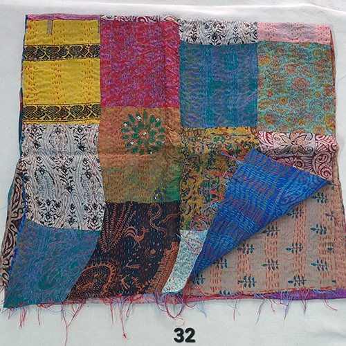Vintage Silk Khanta Work Scarves