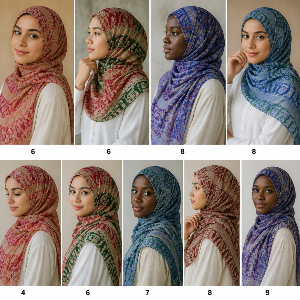 Silk Cotton Calligraphy Printed Stoles - Color: Assortted