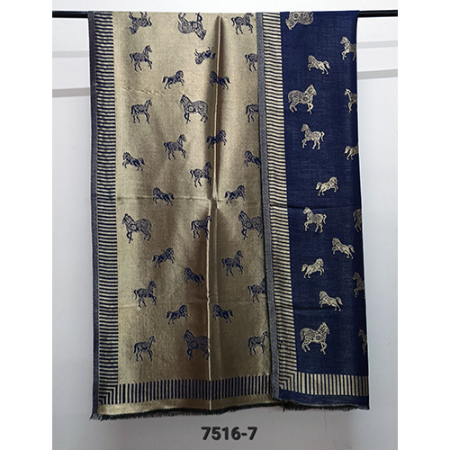 Merino Wool Moon Light Horse Design Shawl