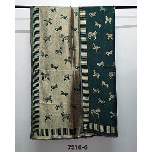 Merino Wool Moon Light Horse Design Shawl