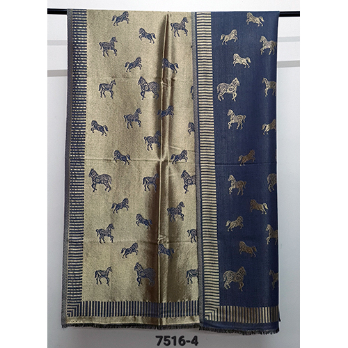 Merino Wool Moon Light Horse Design Shawl