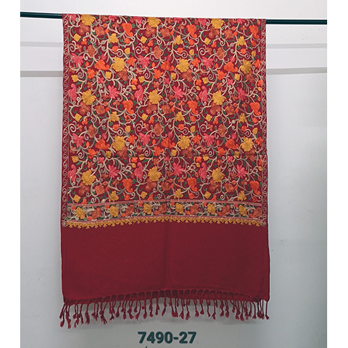 Wool Blended Aari Work Stoles