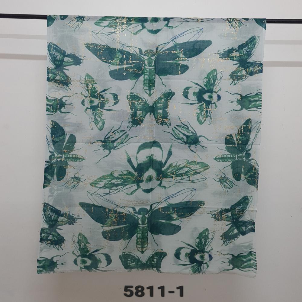 Merino Wool Foil Printed Stoles - Color: Assortted