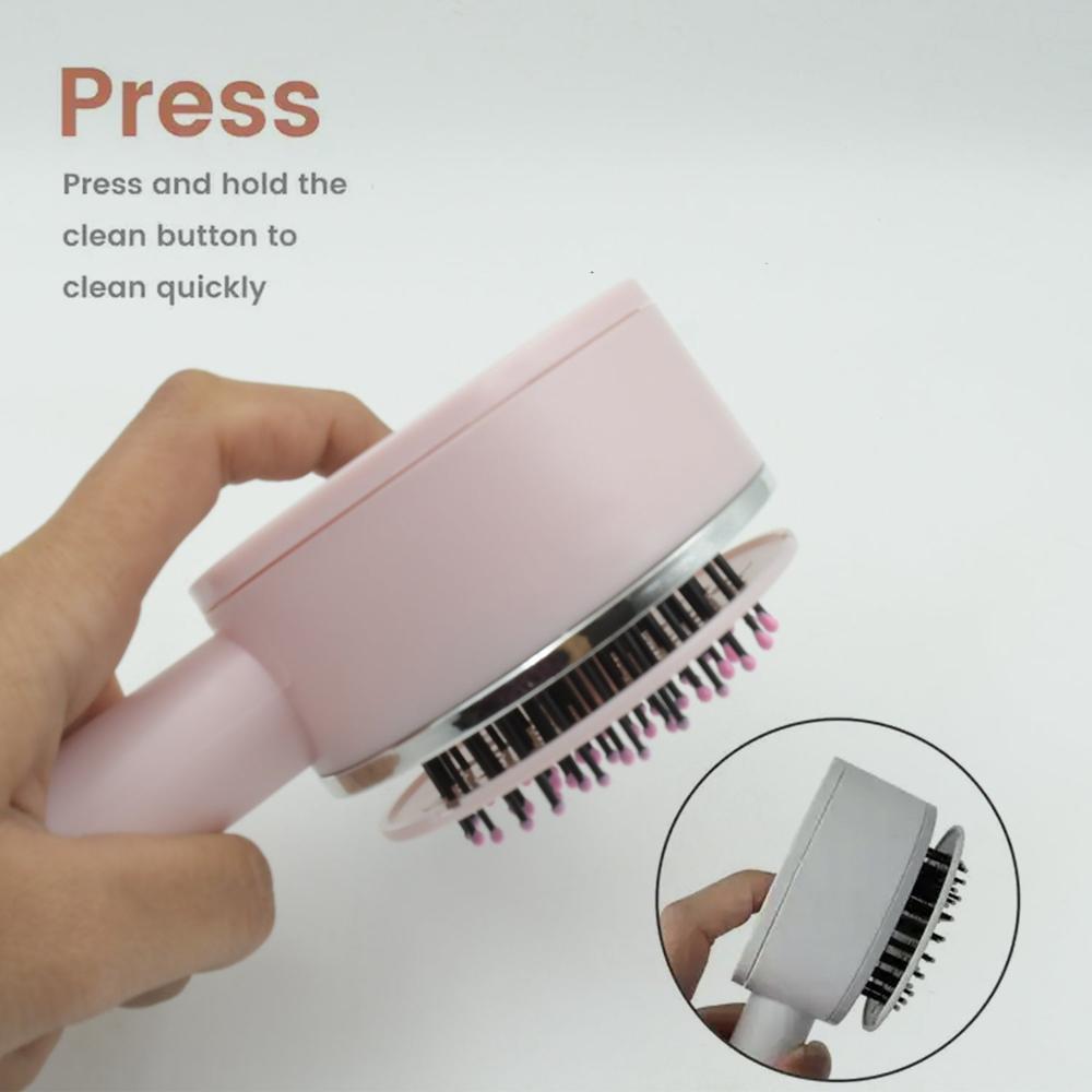 Air Cushion Massage Brush with Long Handle & Self-Cleaning Detangling Comb