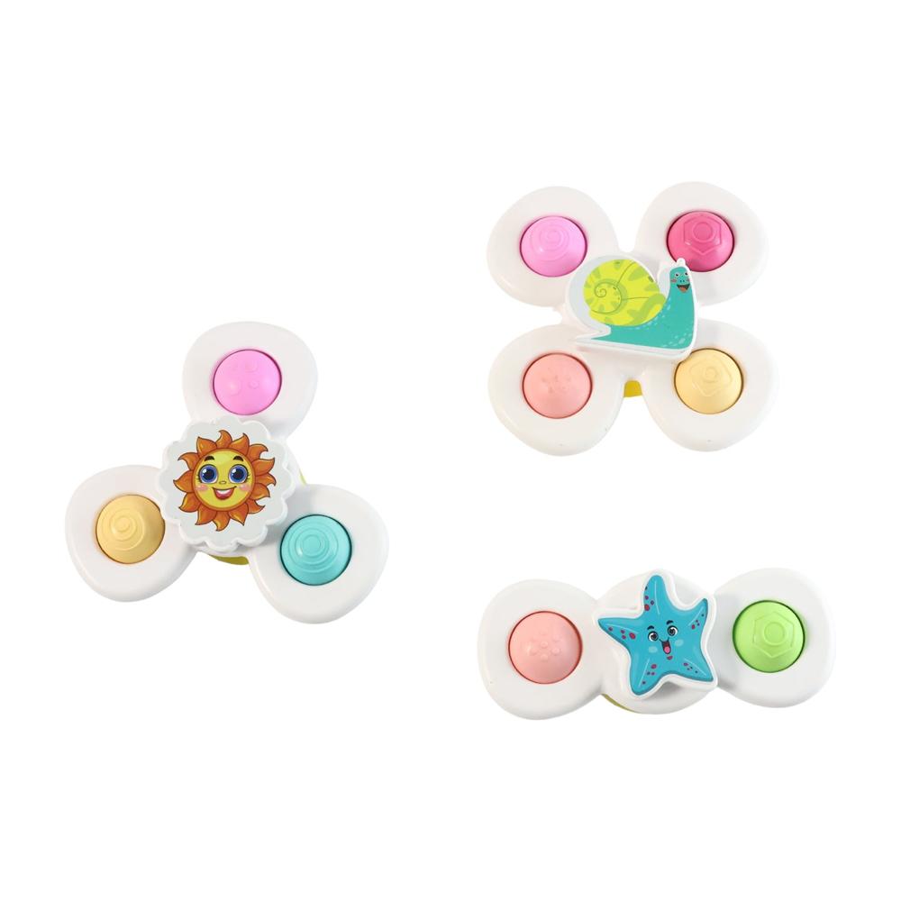 White Baby Spinner Toy Set Sensory Suction Spin Toys (3 Pc Set) at Best ...