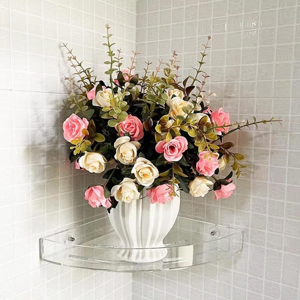 Bathroom Plastic Corner Shelf Rack Set For Wall Number Of Shelves (3 Pcs Set) - Color: Mix