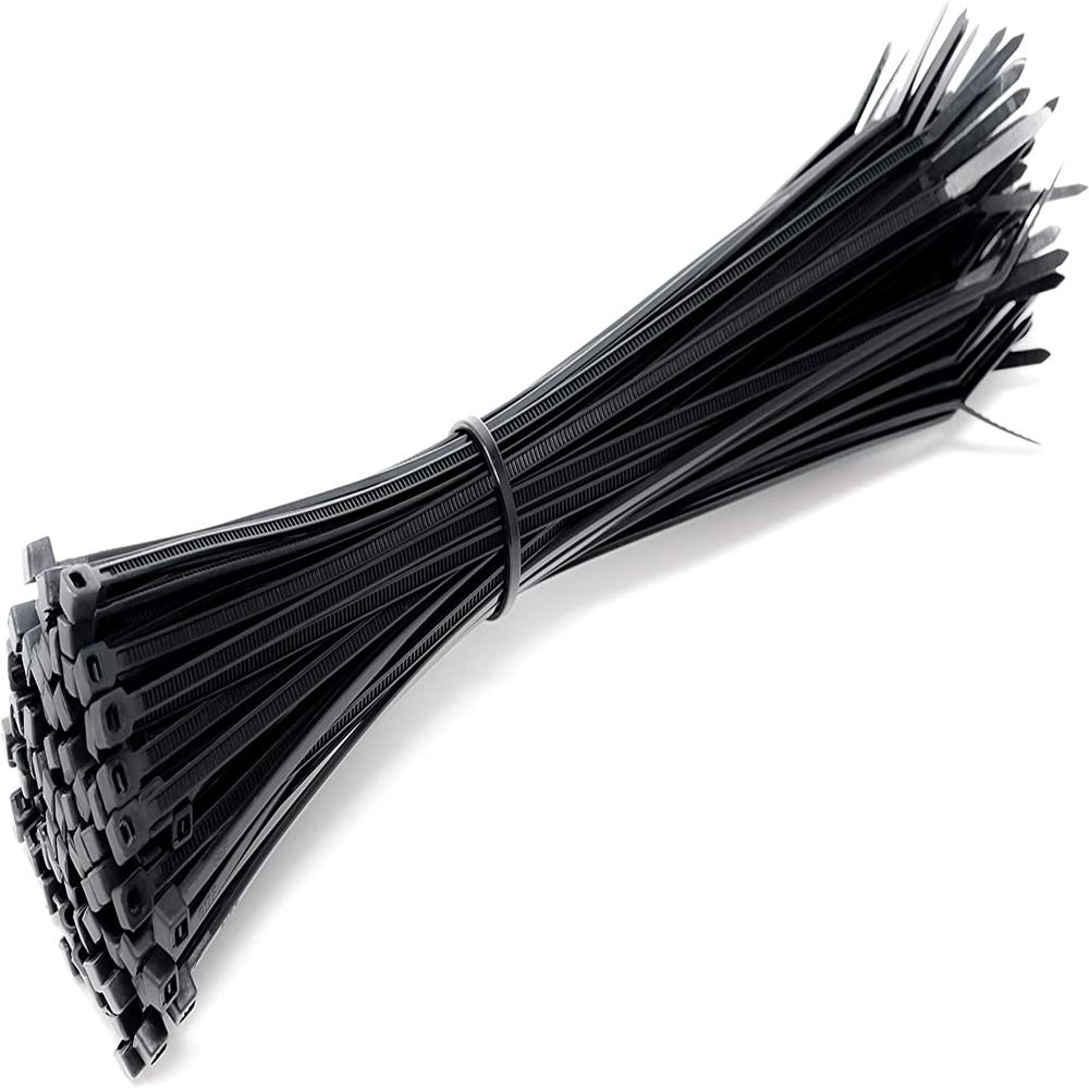Black White Cable Ties 12 Inch - 300mm X 4.8mm - Armored Material: Nylon