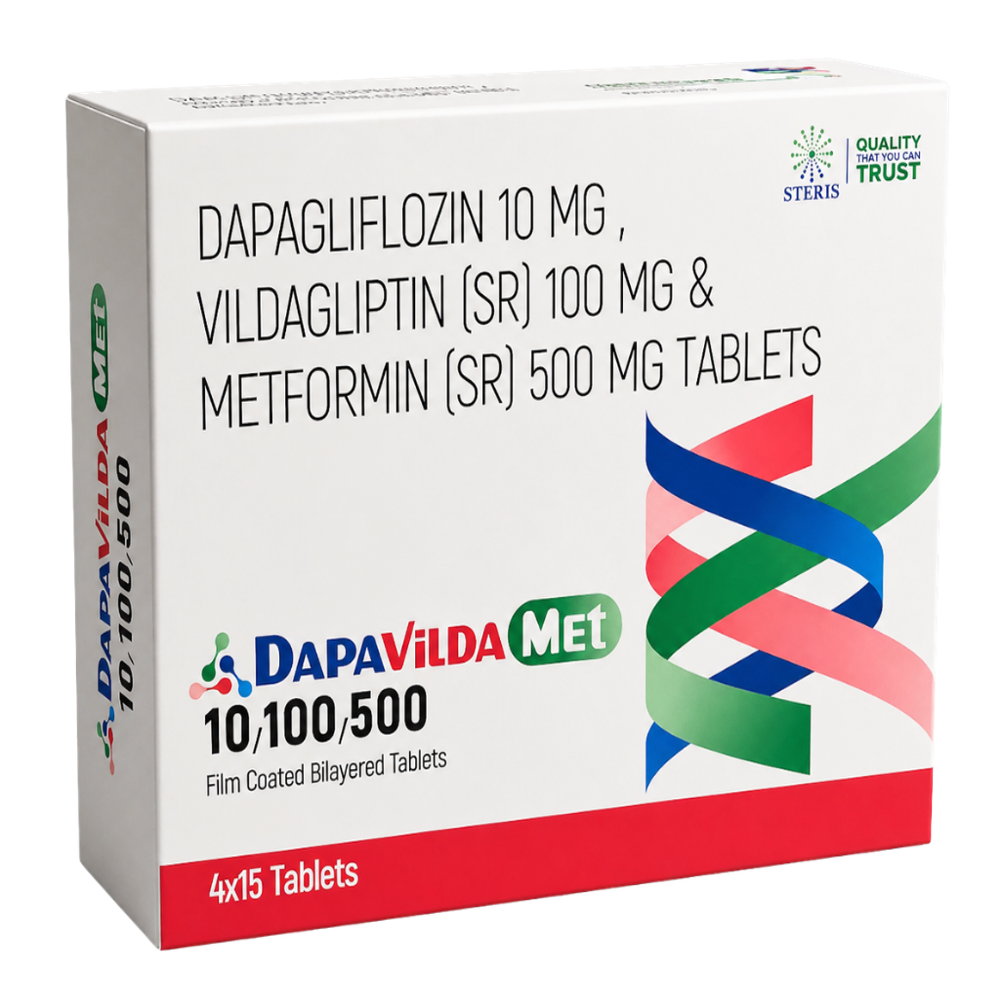 Dapagliflozin 10 Mg,vildagliptin Sr 100 Mg And Metformin Sr 500 Mg Tablets - Brand Name: Dapavilda Met 10/100/500