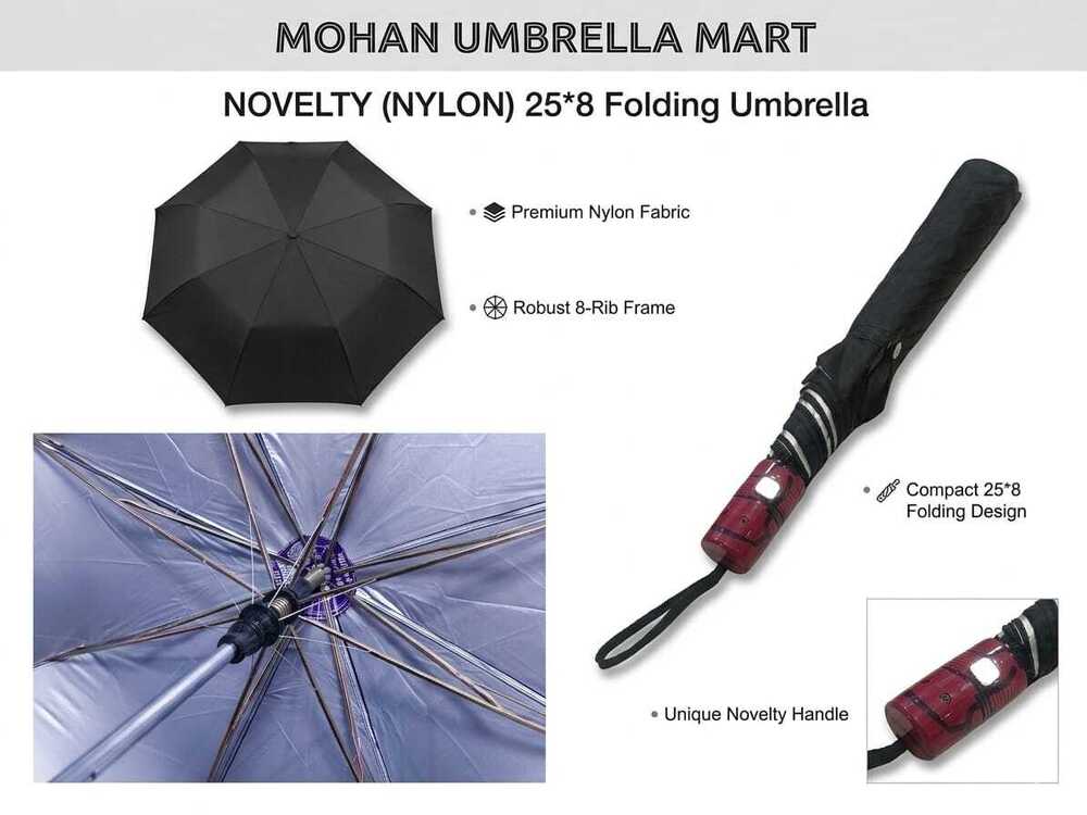 25x8 Novelty Nylon Folding Umbrella