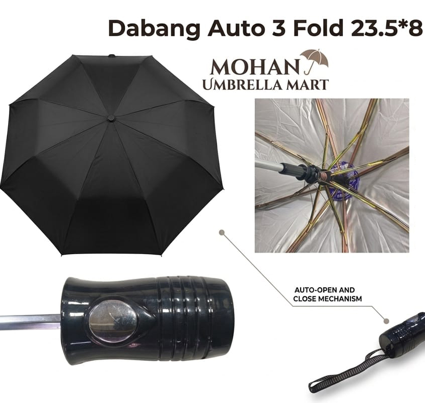 23.5x8 Dabang Auto 3 Fold Umbrella