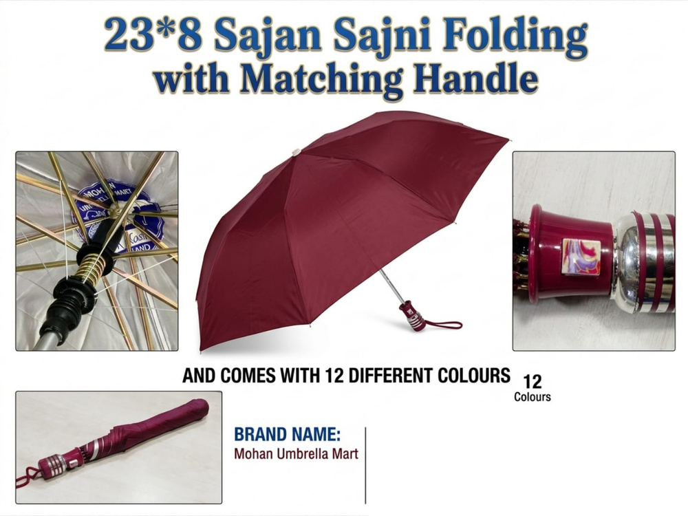 23.8 Sajan Sajni Folding Umbrella With Matching Handle