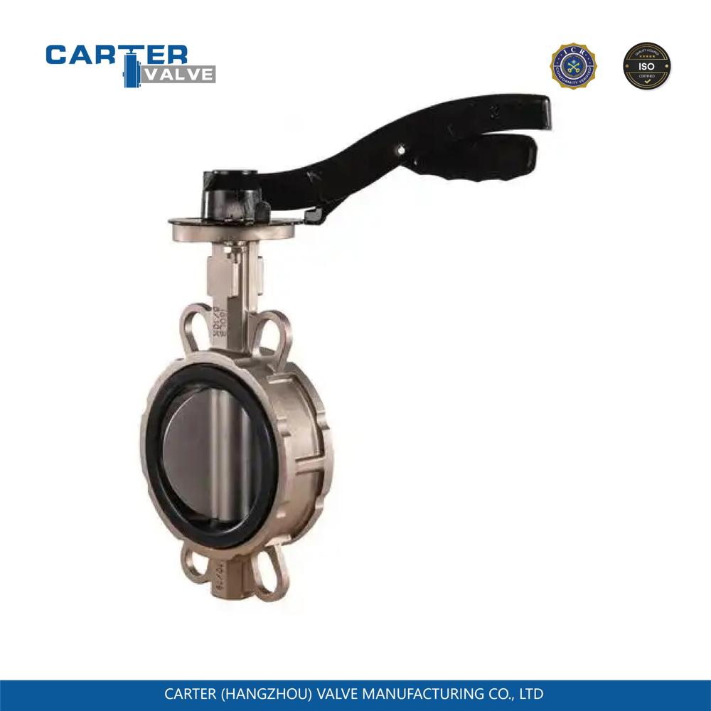 Butterfly Valve / Wafer Soft Seated Butterfly Valve, Stainless Steel / Cast Iron, Wafer, Manual Handle Operated, Soft Seal Slow Closing Structure, Water System, API 609 Standard