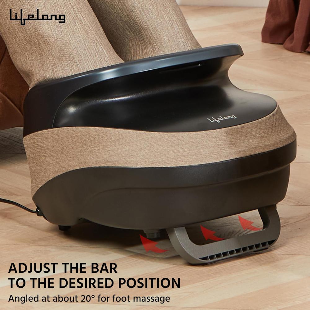 Lifelong Air Pressure Foot & Leg Massager Machine for With Heat For Home -Relaxing Shiatsu & Kneading Calf Massage with Heat LLM891