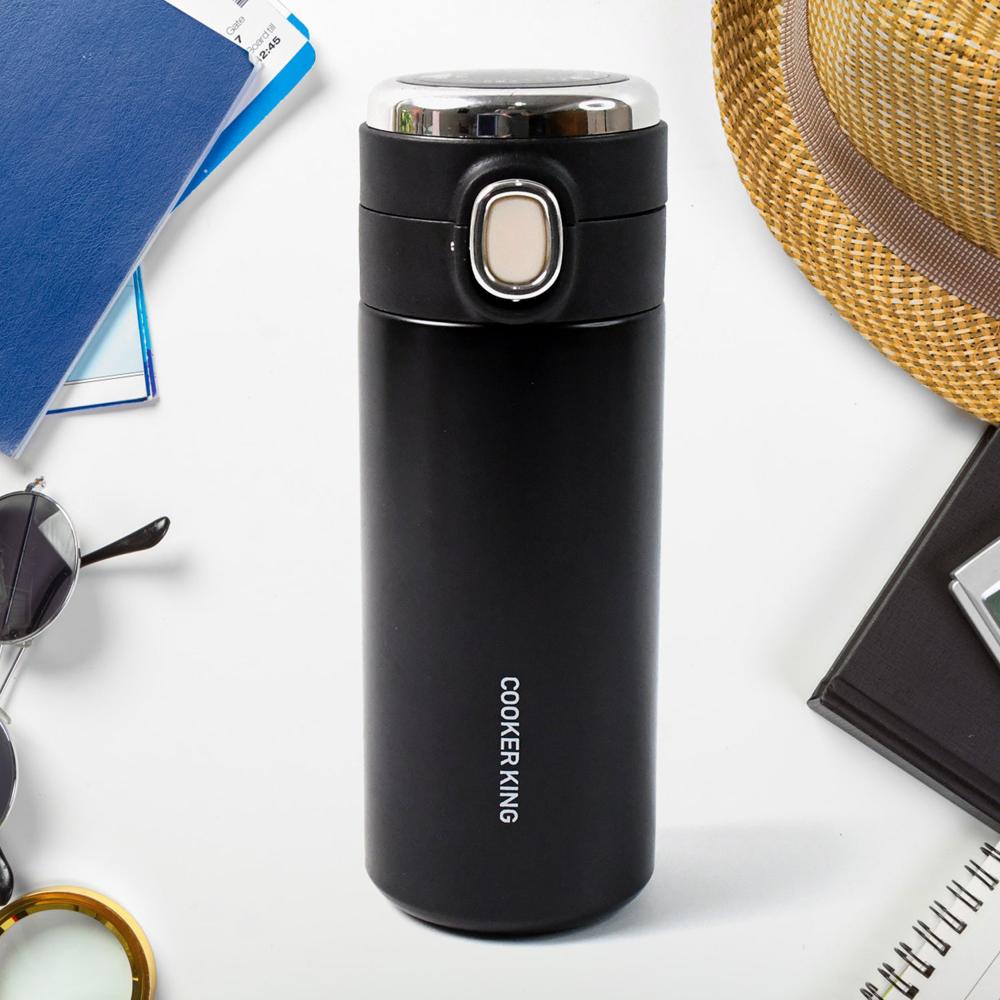 Stainless Steel Insulated Vacuum Bottle With Insulated Cap Lock (350ml) Approx - Color: Mix