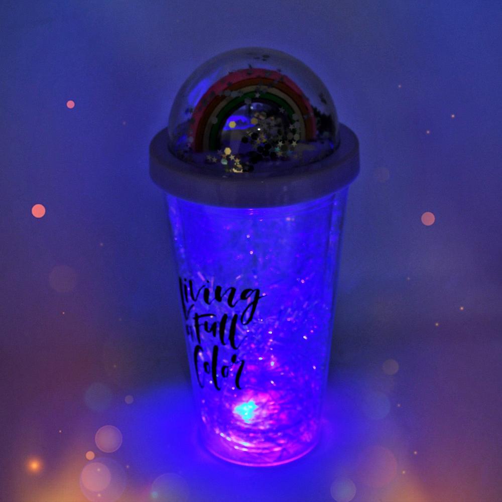 Sipper Bottle With Straw, Led Glow Light For Kids(Pack Of 1) - Color: Mix