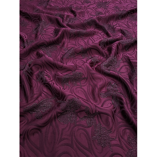 WINE ROYAL EMBOSS JACQUARD FABRIC