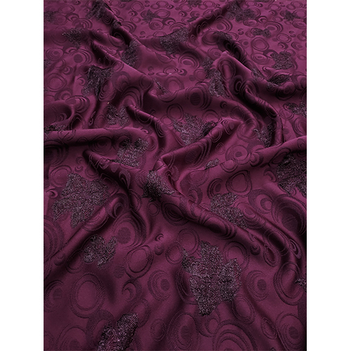WINE ROYAL EMBOSS JACQUARD FABRIC