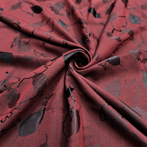 RED VISCOLY JACQUARD FABRIC