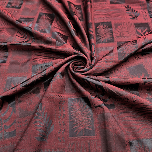 RED VISCOLY JACQUARD FABRIC
