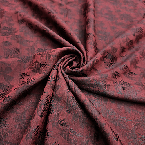 RED VISCOLY JACQUARD FABRIC