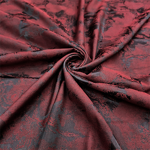 RED VISCOLY JACQUARD FABRIC