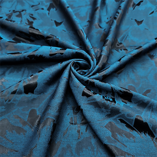 BLUE VISCOLY JACQUARD FABRIC