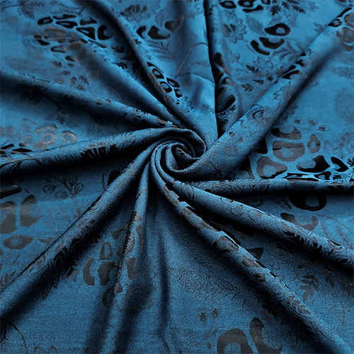 BLUE VISCOLY JACQUARD FABRIC