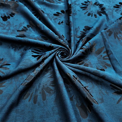 BLUE VISCOLY JACQUARD FABRIC