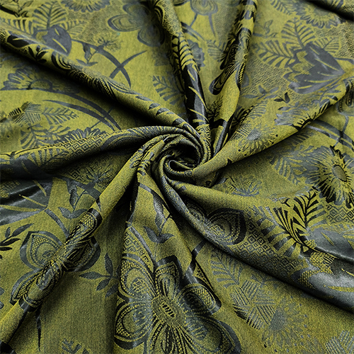 GREEN VISCOLY JACQUARD FABRIC