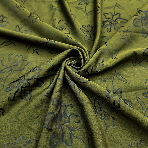 GREEN VISCOLY JACQUARD FABRIC