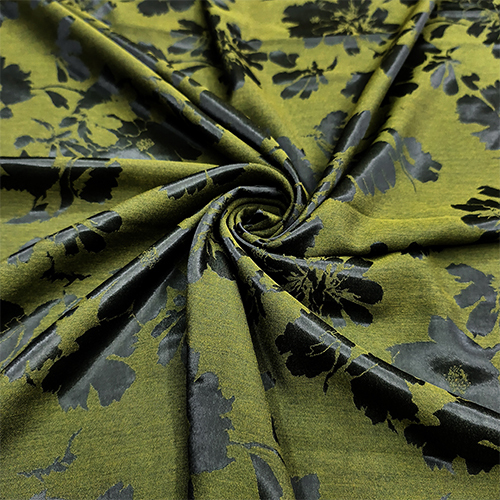 GREEN VISCOLY JACQUARD FABRIC