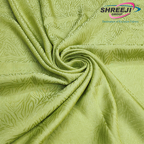 Parrot Green CRAPE JACQUARD FABRIC