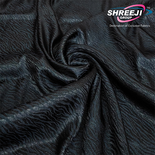 BLACK CRAPE JACQUARD FABRIC