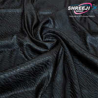 Black Crape Jacquard Fabric