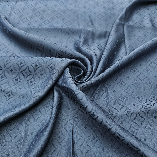 BLUE CRAPE JACQUARD FABRIC