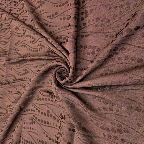 BROWN CRAPE JACQUARD FABRIC