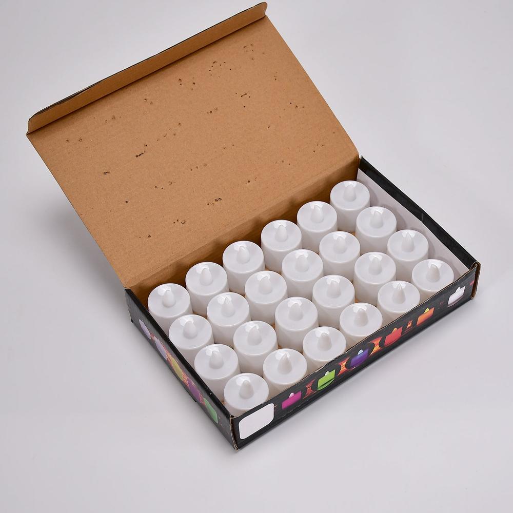 Red Led Tealights Smokeless Flameless Candles For Home Decor, Diwali (24 Pcs) - Color: Mix