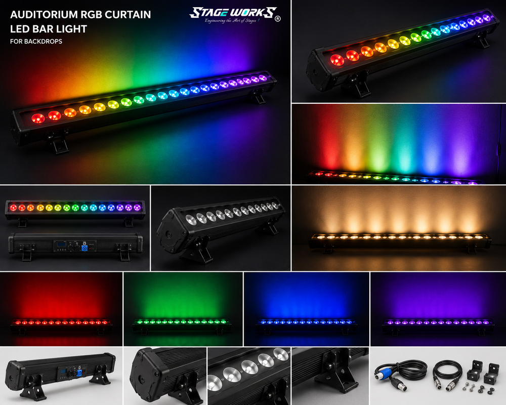 Auditorium RGB Curtain LED Bar Light for Backdrops