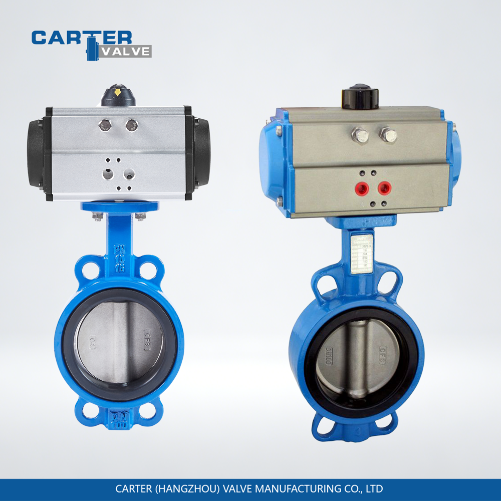Pneumatic Butterfly Valve / Wafer Butterfly Valve, Stainless Steel, Wafer, Pneumatic Actuated, Soft Seated Structure, Water/Oil/Gas, API 609 Standard