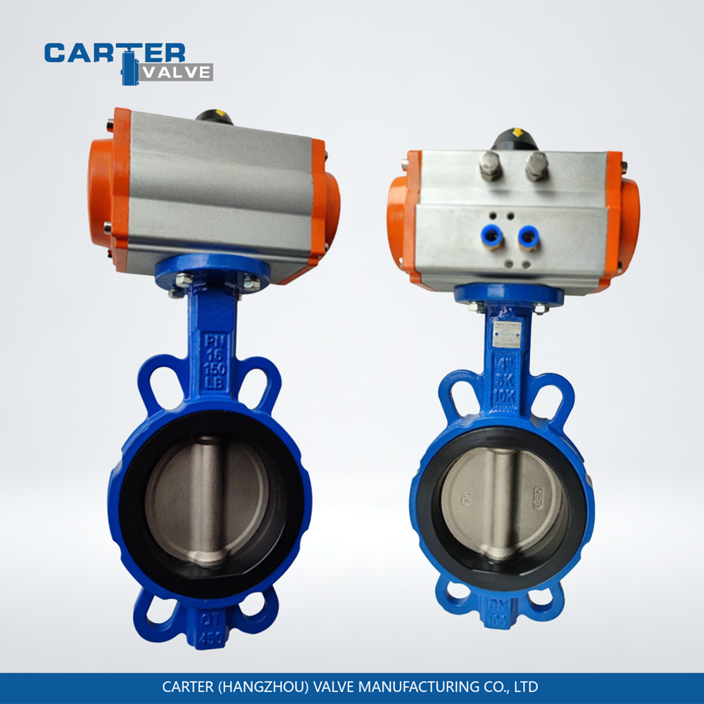 Pneumatic Butterfly Valve / Wafer Butterfly Valve, Stainless Steel, Wafer, Pneumatic Actuated, Soft Seated Structure, Water/Oil/Gas, API 609 Standard