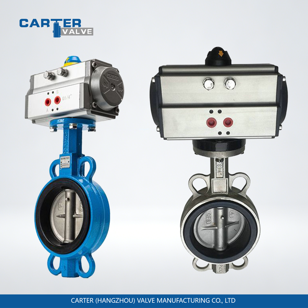 Pneumatic Butterfly Valve / Wafer Butterfly Valve, Stainless Steel, Wafer, Pneumatic Actuated, Soft Seated Structure, Water/Oil/Gas, API 609 Standard