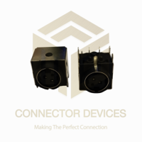 Power Din Female Right Angle Connector - Plastic & Metal, Black, 4-pin 5a, Nickel Plated, Rohs Compliant
