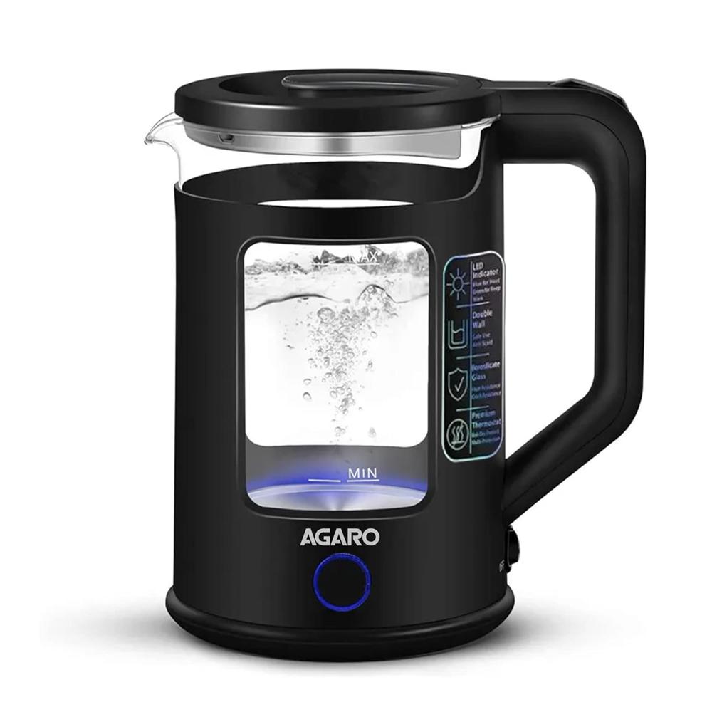 AGARO Galaxy Electric Kettle with Keep Warm Function, BPA Free PP Plastic & Glass body(33956)