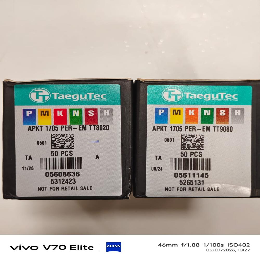 APKT 1705 PER-EM TT8020 Taegutec Carbide Milling Insert