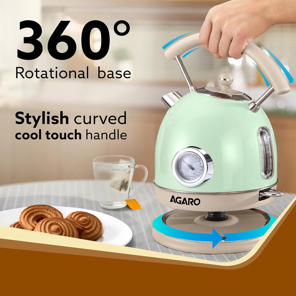AGARO Regency Vintage Kettle 1.8L with Temperature Gauge, Hot Water Boiler(34025)
