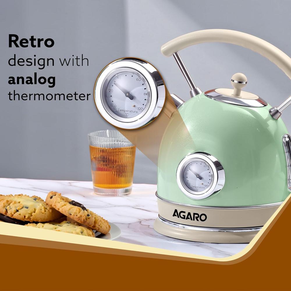 AGARO Regency Vintage Kettle 1.8L with Temperature Gauge, Hot Water Boiler(34025)