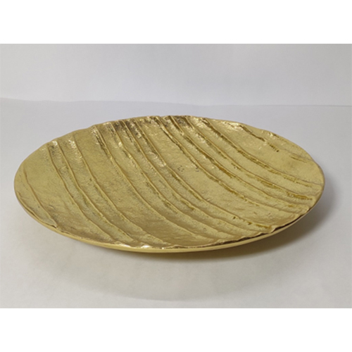 Gold Finish Round Platter - Bottom Diameter: 3.00 Inch (In)