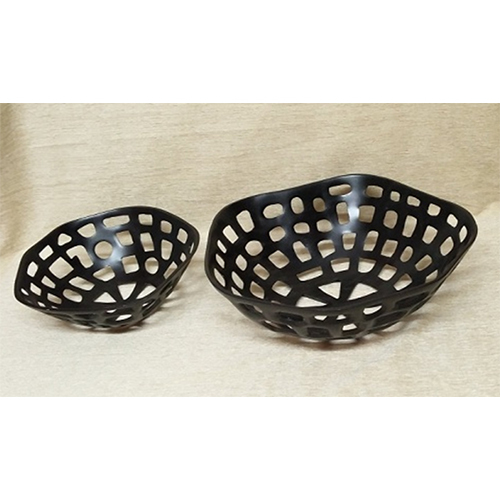 DS 10369 Fruit Basket Set of 2 - Stainless Steel, Large & Medium, Silver | Chrome Plated, Rust Resistant, Stable Ring Base