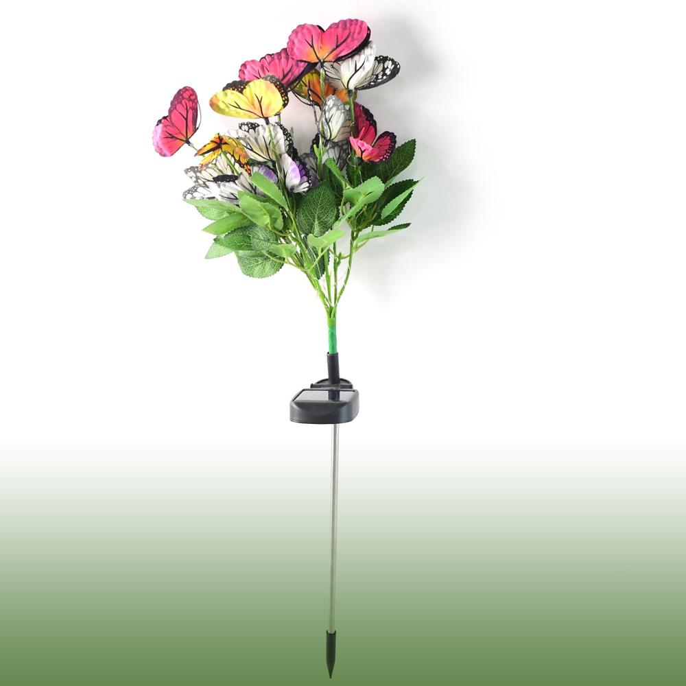 Solar-Powered Led Butterfly Garden Flower Light - Color: Mix